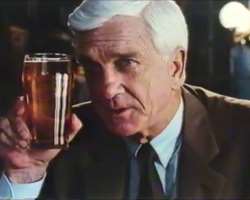Leslie Nielsen consuming alcohol